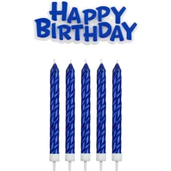 Velas Azules Happy Birthday
