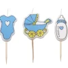 Velas bebe azules 3 uds - Pastkolor