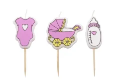 Velas bebé rosas 3 uds - Pastkolor