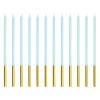 Velas Cumpleaños Azul / Dorado 14 cm - 12 ud