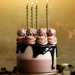 Velas Cumpleaños Burbujas Doradas 14 cm - 6 ud