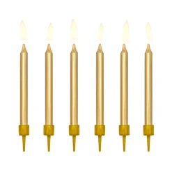 Velas Cumpleaños Doradas 6 ud - 6 cm - Partydeco