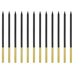 Velas Cumpleaños Negro / Dorado 14 cm - 12 ud