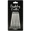 Velas Cumpleaños Plateadas 6 ud - 6 cm - Partydeco