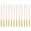 Velas Cumpleaños Rosa / Dorado 14 cm - 12 ud
