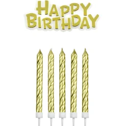 Velas Doradas Happy Birthday