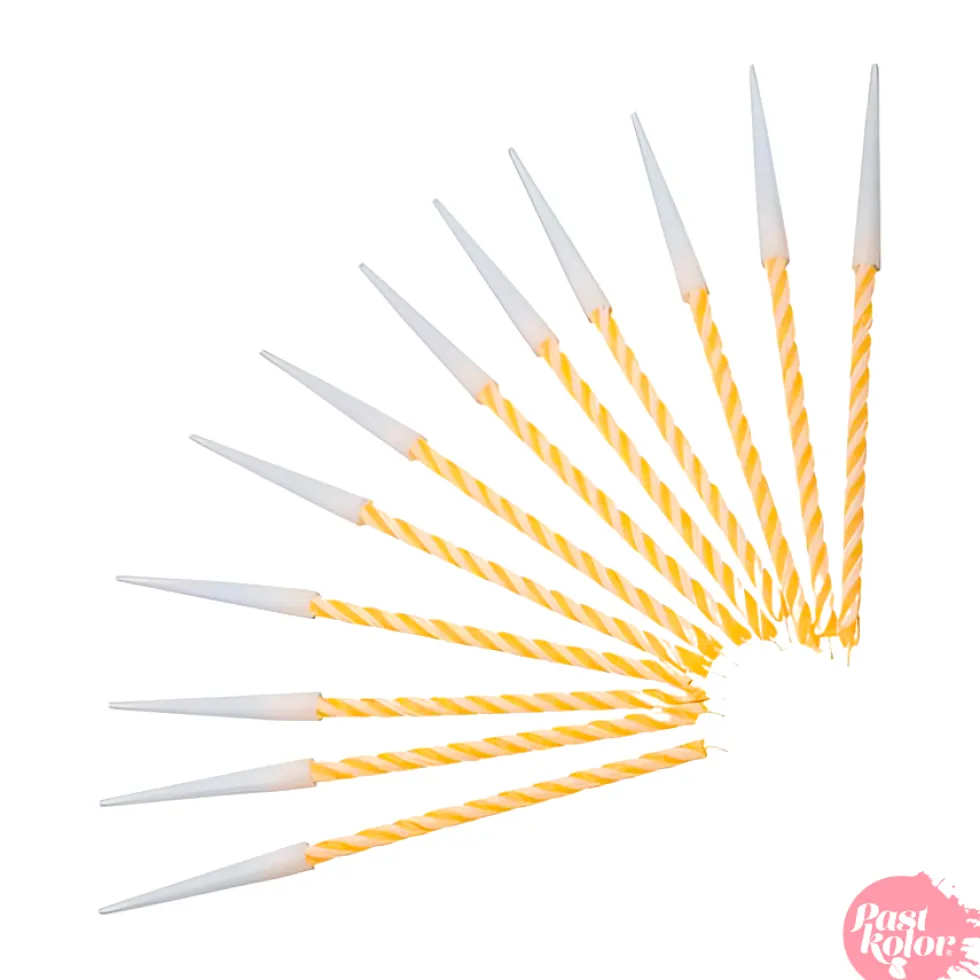 Velas en Espiral Naranjas 6 cm - 12 ud